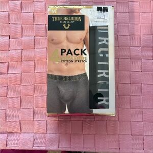 True Religion Men's Black and Gray Boxer Briefs 4-Pack